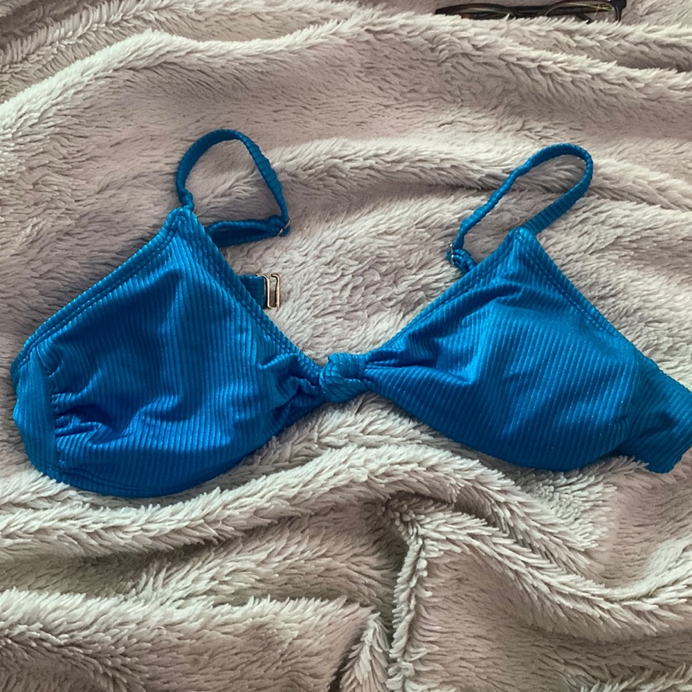 Blue bikini top